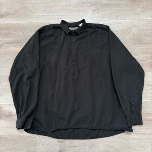 Vintage Frontier Classics Bib Shirt Mens M Black Long Sleeve Western Cowboy